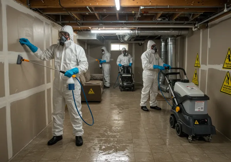 Basement Moisture Removal and Structural Drying process in Canton, MI